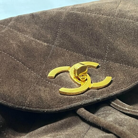 CHANEL Suede Matelasse Chain Backpack CC - Picture 6 of 9